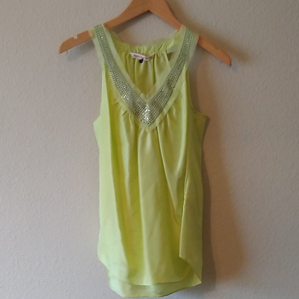 Rebecca Taylor silk sequined tank